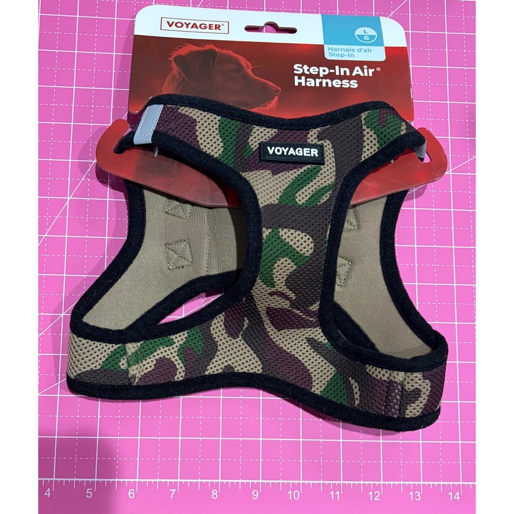 Voyager Step-In Air Dog Harness Camo Mesh Reflective Large L New